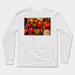 Basket Full Of Fruit And Gourds Long Sleeve T-Shirt